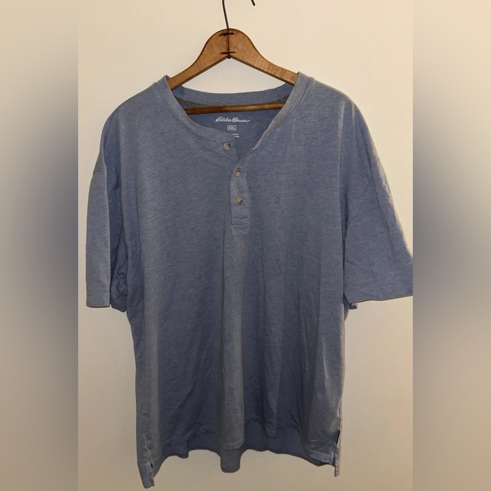 Men’s Eddie Bauer Blue Crew Neck Polo Shirt XXL - Picture 4 of 5